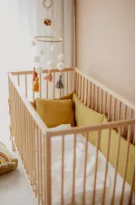 Müslin Bebek Yatak Koruma Yastık Seti (Yıkanmıştır) 32X180 cm +/- 2 cm Hardal Sarı