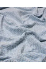 Couverture bébé en coton à motif paille (lavée) 93 x 100 cm +/- 3 cm Bleue