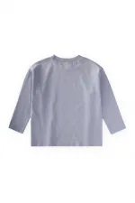Sloganlı Uzun Kollu T-Shirt 2-10 Yaş Pastel Mavi