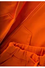 Ensemble de survêtement zippé orange pour enfants de 2 à 9 ans