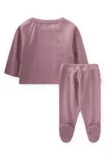 Ensemble à cordon et pieds 0-9 mois Lilas