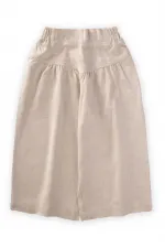 Korsajlı Büzgülü Keten Pantolon 2-7 Yaş Naturel Korsajlı Büzgülü Keten Pantolon 2-7 Yaş Naturel