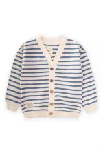 Striped Cardigan 2-10 Years Old Indigo Blue