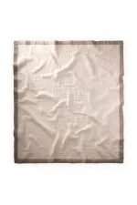 Couverture brute à quatre couches, passepoil épais, 85 x 90 cm, couleur vison