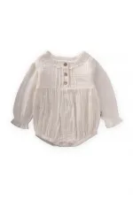 Fisto Yakalı Mevsimlik Müslin Zıbın 0-2 Yaş Ekru