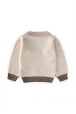 Triko Düğmeli Hırka 2-8 Yaş Bej Kahve