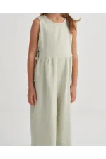 Kolsuz Bağcıklı Tulum 2-7 Yaş Mint Yeşili