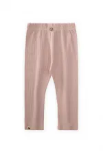 Collants côtelés rose poudré 0-5 ans