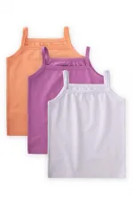 Girls' Strappy Tank Top, Three-Pack, Lilac, White, Salmon