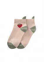 Chaussettes pour enfants à motif fraise 5-12 ans Kum-Çağla