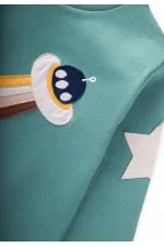 Ensemble pyjama appliqué vaisseau spatial, 2-8 ans, vert