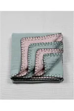 Muslin Double-Sided Handmade Baby Blanket (Washed) 100X100 cm Mint Powder