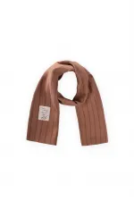 Children's Scarf 25X140 Cm Brown Double Striped
