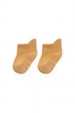 Chaussettes-chaussons bébé imprimées ABS 0-4 ans Jaune moutarde