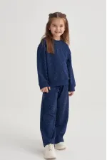 Komple Taşlı Modal Takım 3-8 Yaş Lacivert