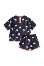Desenli Oversize Şortlu Takım 1-7 Yaş Lacivert