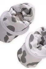 Chaussons bébé à élastique à l'arrière, 16-23 mois, écru, motif dalmatien