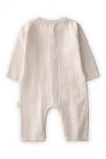 Flamlı Müslin Mevsimlik Tulum Naturel