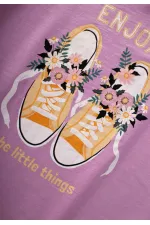 Printed T-Shirt 8-12 Years Lilac