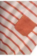 Çizgili Cepli Zıbın 0-3 Yaş Oranj