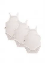 Ensemble trois pièces de body climatisé, 0-3 ans, blanc cassé