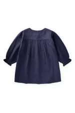 Müslin Elbise 2-10 Yaş Lacivert