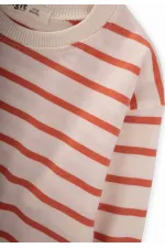 T-shirt rayé saisonnier orange 1-10 ans