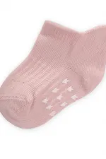 Chaussettes-chaussons bébé imprimées ABS 0-4 ans couleur poudre