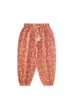 Desenli Viskon Şalvar 2-10 Yaş Yavruağzı