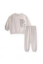 Process Printed Tracksuit 2-7 Years Old Ecru