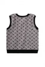 Desenli Süveter 2-7 Yaş Siyah