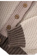 Triko Düğmeli Hırka 2-8 Yaş Bej Kahve