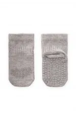 Chaussettes antidérapantes et pour ramper, gris chiné