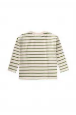 T-shirt rayé saisonnier 1-10 ans Vert pétrole