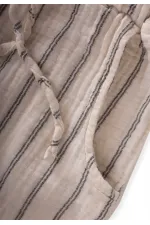 Pantalon Capri en mousseline de coton biologique à jambes doubles, 3-8 ans, rayures doubles