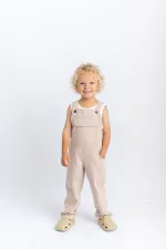 Salopette en gabardine beige 2-7 ans