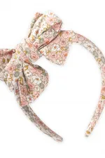 Büyük Fiyonklu Taç Bej Çiçekli