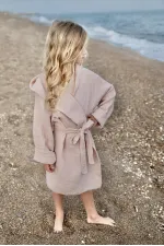 Peignoir enfant en mousseline double épaisseur, rose poudré, 2-9 ans