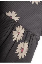 Desenli Fitilli Tunik Takım 1-8 Yaş Gri