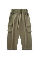 Double Gusseted Linen Trousers for 2-7 Years Old Khaki Green