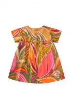 Patterned Flowy Dress, Ages 1-8, Orange