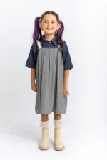 Pileli Tencel Jile 2-7 Yaş Gri