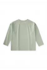 Slogan Long-Sleeve T-Shirt, Ages 2-10, Aqua Green