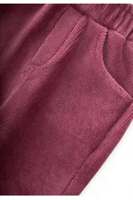 Fitilli Kadife Pantolon 1-8 Yaş Mürdüm