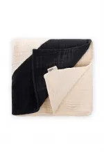 Couverture double couche à coins triangulaires 85 x 90 cm, fumée brute