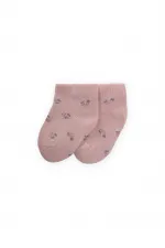 Chaussettes-chaussons bébé à motifs floraux pour bébés de 0 à 4 ans, couleur poudre