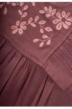 Linen Suit with Embroidered Shorts for 2-7 Years Old Plum