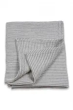 Naturel Müslin Battaniye 90X100Cm Füme İnce Çizgili