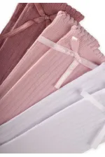 Ensemble de chaussettes à trois nœuds, 3-10 ans, blanc, rose poudré, rose tendre