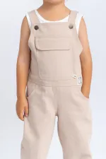 Salopette en gabardine beige 2-7 ans